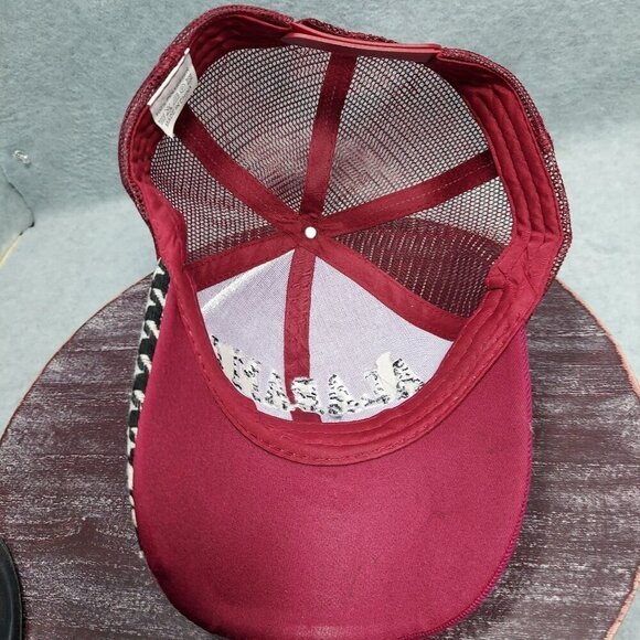 Alabama Embroidered Trucker Hat Red Mesh Snapback Cap Roll Tide  Houndtooth - Picture 7 of 11